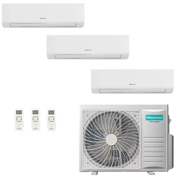 Hisense Trio Split Klimageräte 7+9+12 3AMW52U4RJC KE20MR01G KE25MR01G KE35XR01G Energy Ultra WiFi R-32 KE-G-7+9+12+3AMW52U4RJC