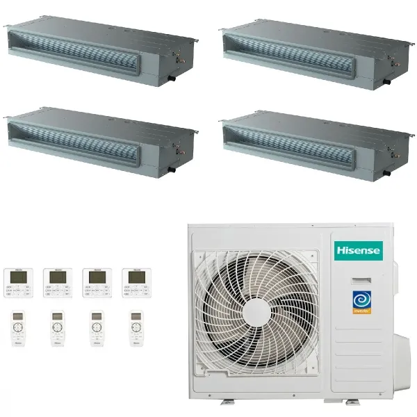 Hisense Quadri Split Klimageräte Kanal 9+9+12+12 5AMW125U4RTA ADT26UX4RBL8 ADT26UX4RBL8 ADT35UX4RBL8 ADT35UX4RBL8 ADT-9+9+12+...