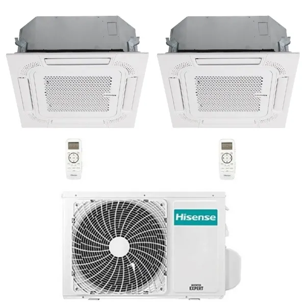 Hisense Duo Split Klimageräte Kassettengerät 9000+18000 Btu 3AMW62U4RJC ACT26UR4RCC8 ACT52UR4RCC8 60x60 R-32 WiFi Optional AC...