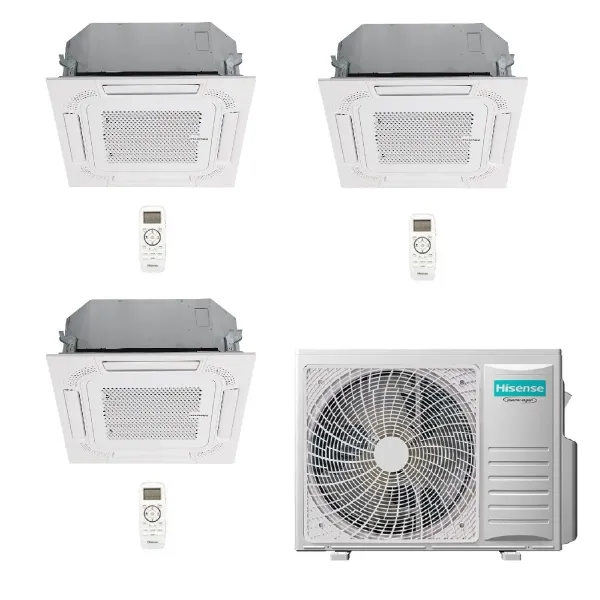 Hisense Trio Split Klimageräte Kassettengerät 60x60 9+9+9 3AMW62U4RJC ACT26UR4RCC8 ACT26UR4RCC8 ACT26UR4RCC8 R-32 ACT-9+9+9+3...