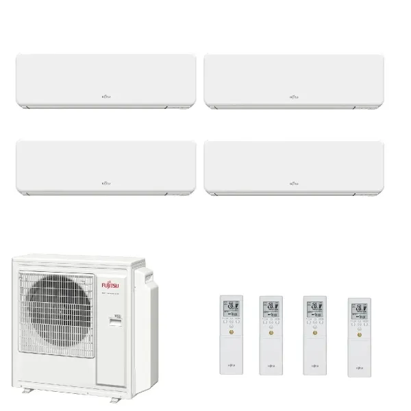 Fujitsu Quadri Split 7+7+7+9 KG WiFi AOYG30KBTA4 ASYG07KGTF ASYG07KGTF ASYG07KGTF ASYG09KGTF Klimageräte Weiß R-32 ASYG-KG-7+...