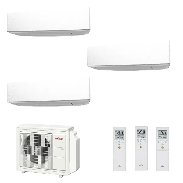 Fujitsu Trio Split KE WiFi 7+9+9 AOYG18KBTA3 ASYG07KETF ASYG09KETF ASYG09KETF Klimageräte Weiß R-32 Klimageräte ASYG-KE-7+9+9...