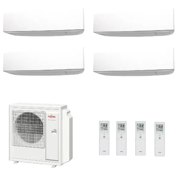 Fujitsu Quadri Split 7+7+12+12 KE WiFi AOYG30KBTA4 ASYG07KETF ASYG07KETF ASYG12KETF ASYG12KETF Klimageräte Weiß R-32 ASYG-KE-...