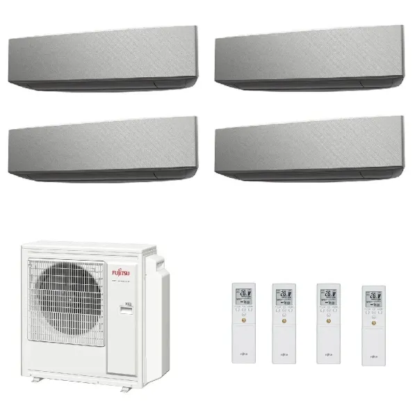 Fujitsu Quadri Split 7+7+7+7 KE WiFi AOYG30KBTA4 ASYG07KETF-B ASYG07KETF-B ASYG07KETF-B ASYG07KETF-B Klimageräte Silber ASYG-...