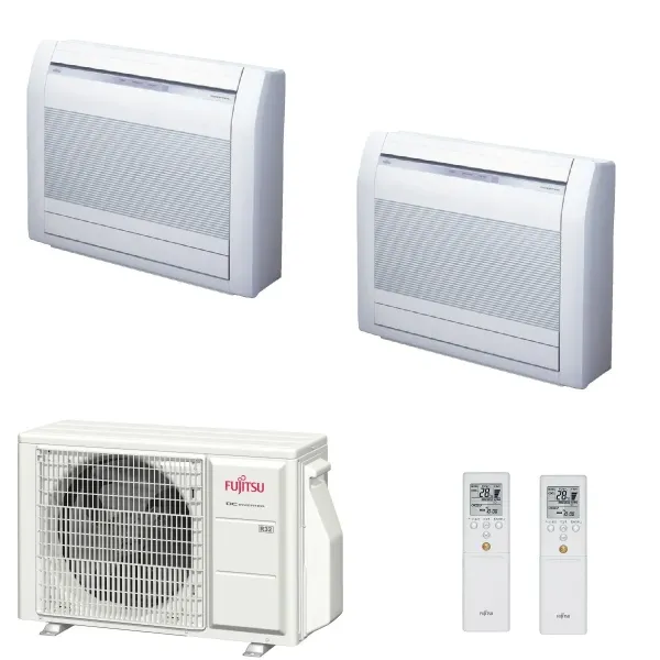 Fujitsu Duo Split Fußboden 9+15 Btu AOYG18KBTA2 AGYG09KVCA AGYG14KVCA Klimageräte KV WiFi Optional R-32 2.5+4.2 kW AGYG-KV-9+...