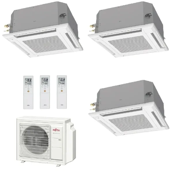 Fujitsu Trio Split KV Kompakt Kassettengerät 7+9+12 AOYG24KBTA3 AUXG07KVLA AUXG09KVLA AUXG12KVLA Klimageräte R-32 AUXG-KVLA-7...