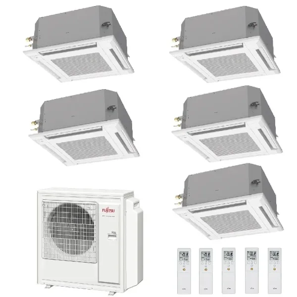 Fujitsu Penta Split 9+9+9+9+9 KV Kompakt WiFi Optional AOYG36KBTA5 5X AUXG09KVLA Klimageräte Weiß R-32 AUXG-KVLA-9+9+9+9+9-AO...