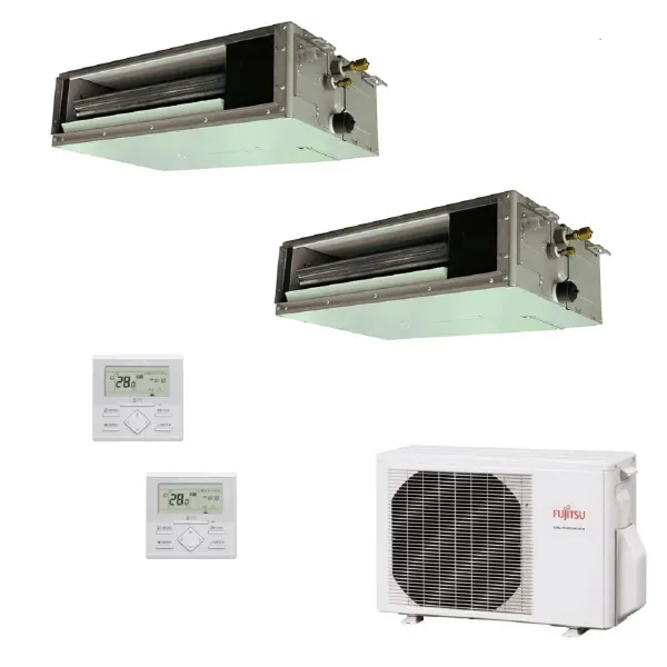 Fujitsu Duo Split Kanaleinbaugeräte 7+12 Btu AOYG14KBTA2 ARXG07KSLAP ARXG12KSLAP Klimageräte KS Mini R-32 2.0+3.5 kW ARXG-KSL...