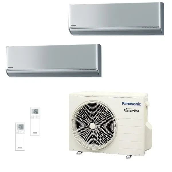 Panasonic 2.0+2.0 kW Duo Split CU-2Z35TBE CS-XZ20ZKEW CS-XZ20ZKEW Klimaanlagen XZ Etherea Silber 7000+7000 Btu WiFi R-32 CS-X...