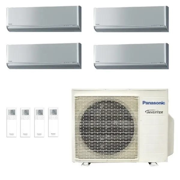 Panasonic Quadri 2.0+2.0+2.0+2.0 kW CU-4Z68TBE CS-XZ20ZKEW CS-XZ20ZKEW CS-XZ20ZKEW CS-XZ20ZKEW Klimaanlagen XZ Etherea Silber...