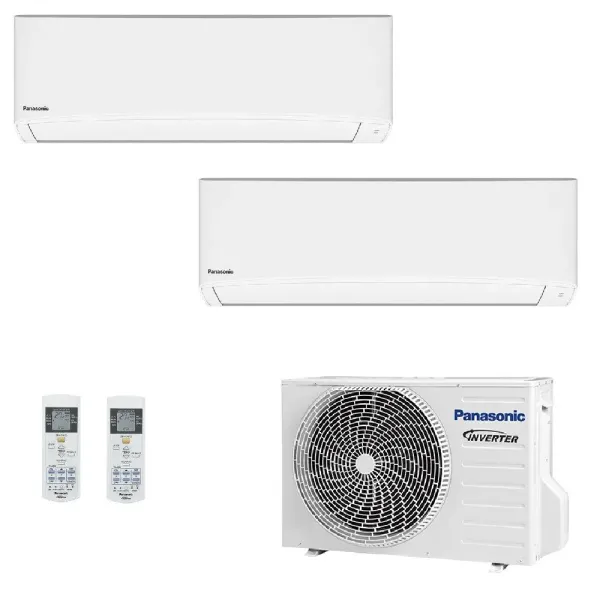 Panasonic 1.5+1.5 kW Duo Split CU-2Z41TBE CS-MTZ16ZKE CS-MTZ16ZKE Klimaanlagen TZ Kompakt Weiß 5000+5000 Btu WiFi R-32 TZ-WKE...