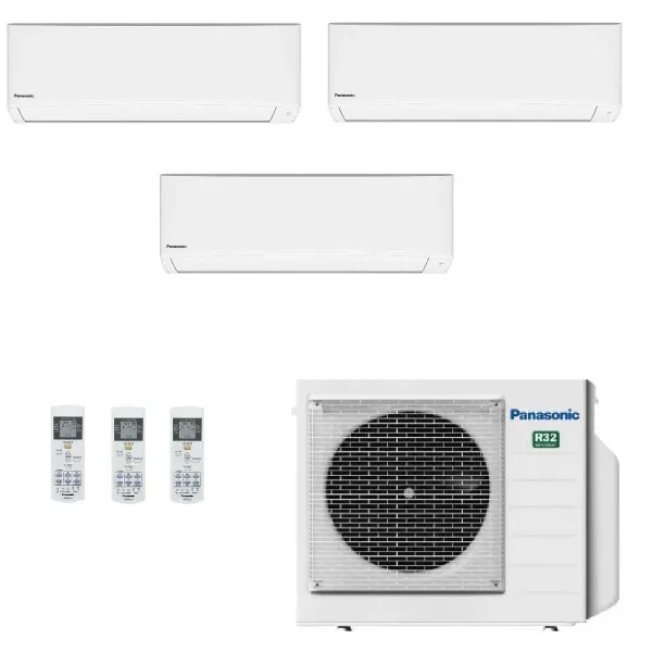 Panasonic Trio Split 1.5+1.5+1.5 kW CU-3Z52TBE CS-MTZ16ZKE CS-MTZ16ZKE CS-MTZ16ZKE Klimaanlagen TZ Kompakt Weiß WiFi R-32 TZ-...