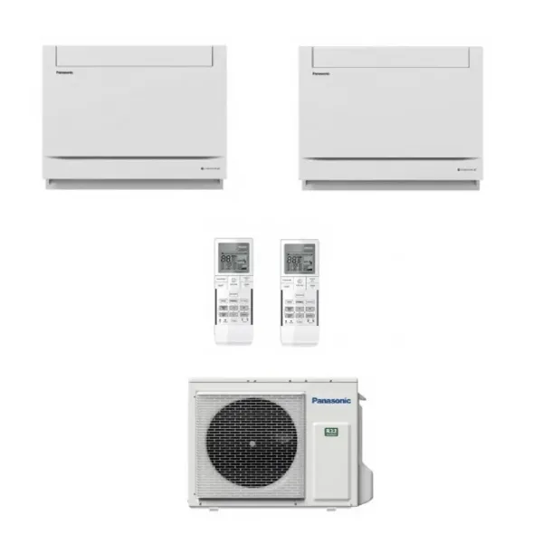 Panasonic 2.5+2.5 kW Duo Split Fußboden CU-2Z41TBE CS-Z25UFEAW CS-Z25UFEAW Klimaanlagen Console Weiß 9000+9000 Btu Z-UB-9+9+C...