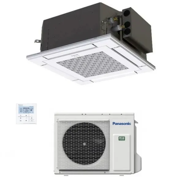 Panasonic 2.5 kW Mono Split S-25PY3E U-25PZ3E5 Klimaanlagen Kassettengerät 60 x 60 4 wege Steuerdraht 9000 Btu R-32 S-25PY3E+...