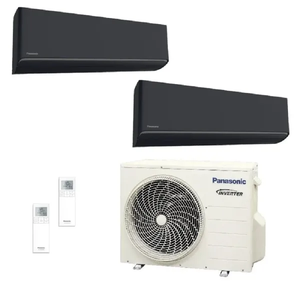 Panasonic 2.0+2.5 kW Duo Split CU-2Z35TBE CS-XZ20ZKEW-H CS-XZ25ZKEW-H Klimaanlagen XZ-H Etherea Graphitgrau 7000+9000 Btu WiF...