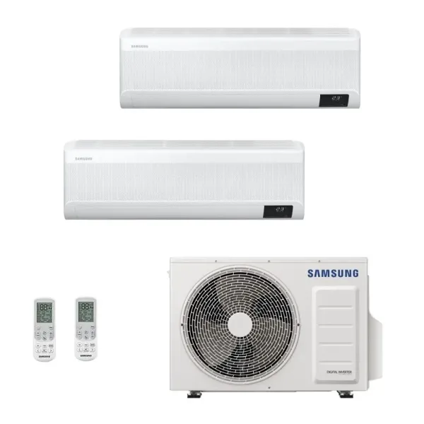 Samsung Klimaanlagen Duo Split WindFree ELITE 7000+7000 Btu + AJ040TXJ2KG/EU R-32 A+++ A++ Stimmenkontrolle WiFi 2.0+2.0 kW A...