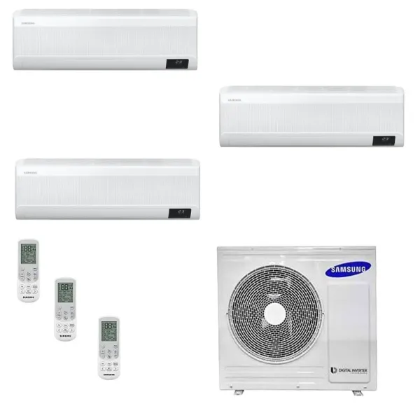 Samsung Klimaanlagen Trio Split WindFree ELITE 7000+7000+7000 Btu + AJ052TXJ3KG/EU R-32 A+++ A+ Stimmenkontrolle WiFi AR07070...