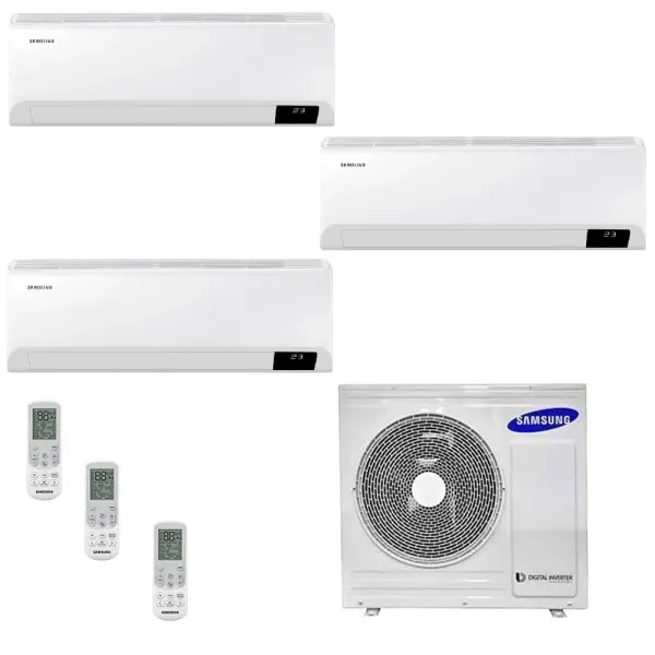 Samsung Klimaanlagen Trio Split Cebu Wi-Fi 7000+7000+9000 Btu + AJ052TXJ3KG/EU R-32 A+++ A+ Stimmenkontrolle WiFi AR070709TXF...