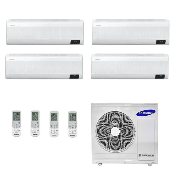 Samsung Klimaanlagen Quadri Split Serie WindFree ELITE 7+7+7+9 Btu + AJ080TXJ4KG/EU R-32 A++ A+ Stimmenkontrolle WiFi AR07070...