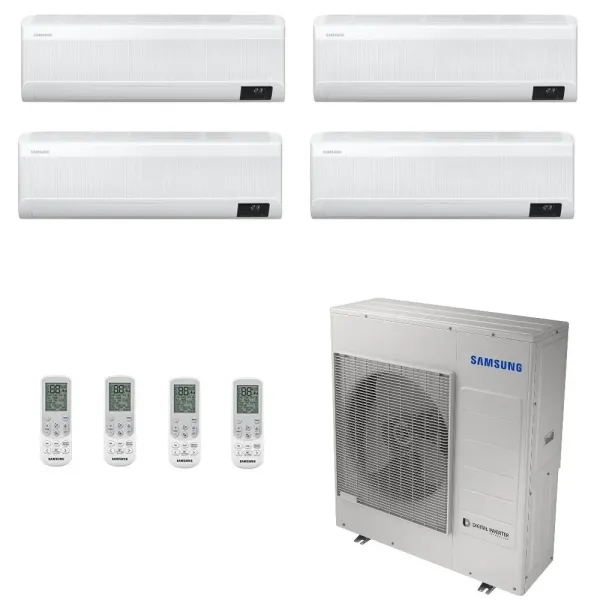 Samsung Klimaanlagen Quadri Split Serie WindFree ELITE 9+9+9+9 Btu + AJ100TXJ5KG/EU R-32 A++ A+ Stimmenkontrolle WiFi AR09090...