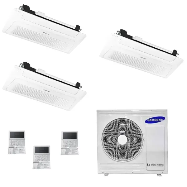 Samsung Klimaanlagen Trio Split Kassettengerät 1 Luftauslass WindFree 9000+9000+9000 Btu R-32 AJ052TXJ3KG/EU A+++ A+ AJ090909...