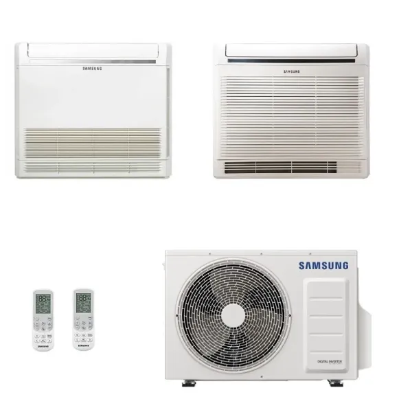 Samsung Klimaanlagen Duo Split Fußboden Console 9000+18000 Btu R-32 AJ052TXJ3KG/EU A+++ A+ 2.6+5.2 kW AJ0918TNJDKGEU+AJ052TXJ...