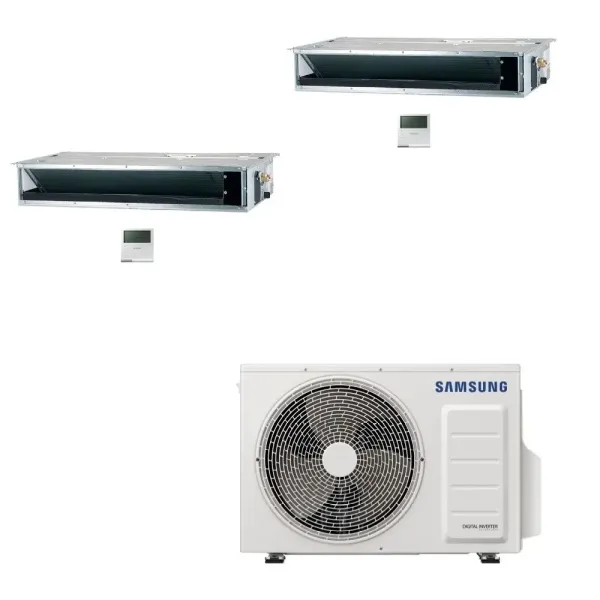 Samsung Klimaanlagen Duo Split Kanaleinbaugeräte Geringe/Mittlere Prävalenz 9000+12000 Btu R-32 AJ050TXJ2KG/EU A+++ A++ AJ091...