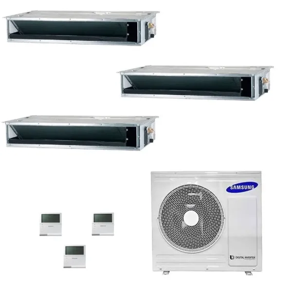 Samsung Klimaanlagen Trio Split Kanaleinbaugeräte Geringe/Mittlere Prävalenz 9000+9000+9000 Btu R-32 AJ068TXJ3KG/EU A++ A+ AJ...