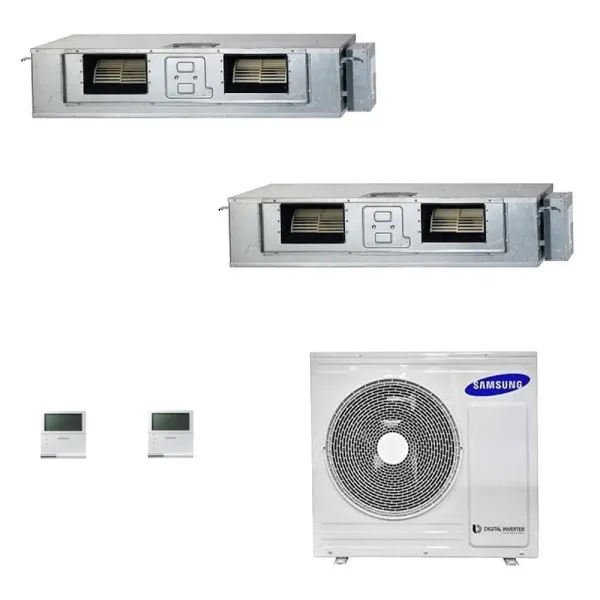 Samsung Klimaanlagen Duo Split Kanaleinbaugeräte Geringe/Mittlere Prävalenz 18000+18000 Btu R-32 AJ080TXJ4KG/EU A++ A+ AJ1818...