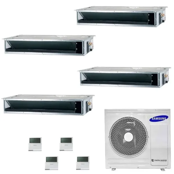 Samsung Klimaanlagen Quadri Split Kanaleinbaugeräte Geringe/Mittlere Prävalenz 9+9+9+9 Btu R-32 AJ080TXJ4KG/EU A++ A+ AR09090...