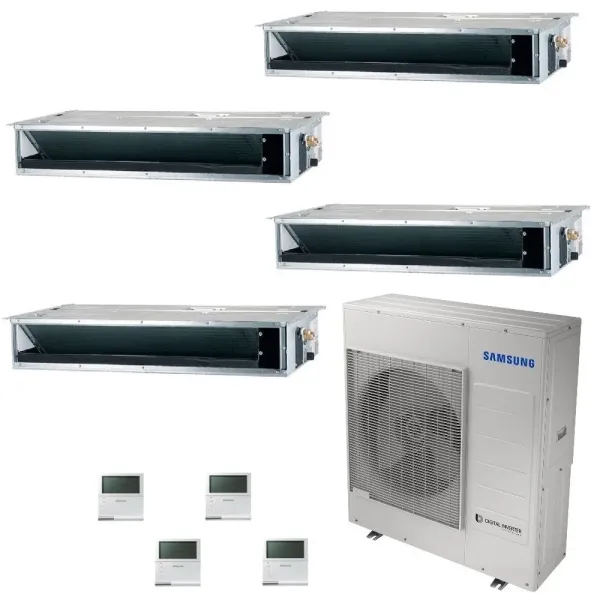 Samsung Klimaanlagen Quadri Split Kanaleinbaugeräte Geringe/Mittlere Prävalenz 9+9+9+9 Btu R-32 AJ100TXJ5KG/EU A++ A+ AR09090...