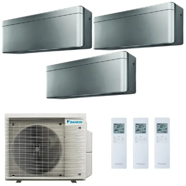 Daikin Trio Split Stylish 7+7+9 Btu 3MXM40A9 FTXA20CS FTXA20CS FTXA25CS Klimaanlagen Stylish Total Silver 2.0+2.0+2.5 kW WiFi...