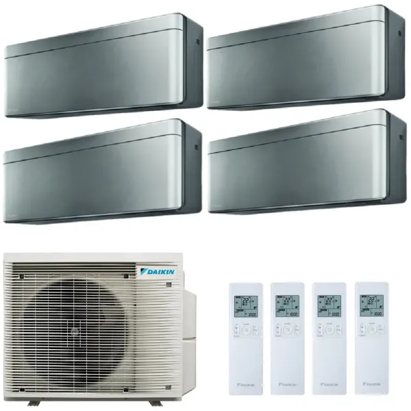 Daikin Quadri Split 7+7+7+7 Stylish 4MXM68A9 FTXA20CS FTXA20CS FTXA20CS FTXA20CS Klimaanlagen Stylish Total Silver WiFi FTXA-...