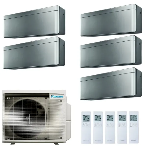 Daikin Penta Split 7+7+7+7+9 5MXM90A9 FTXA20CS FTXA20CS FTXA20CS FTXA20CS FTXA25CS Klimaanlagen Stylish Total Silver WiFi FTX...