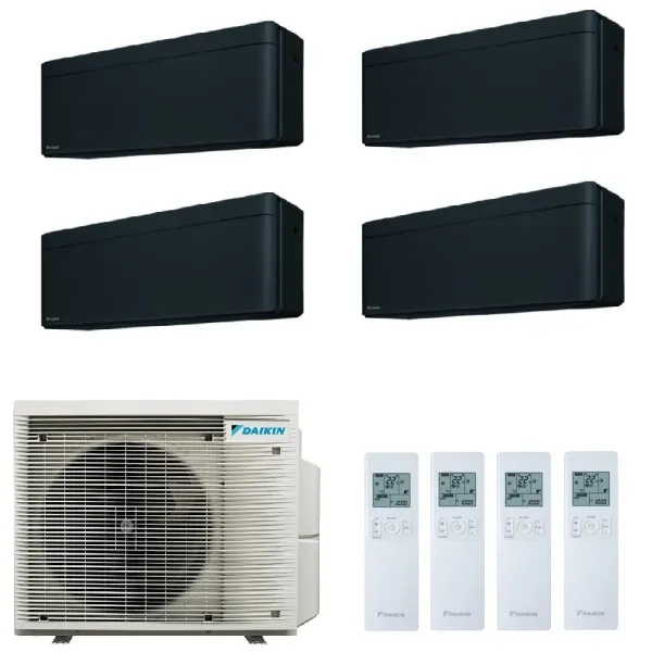 Daikin Quadri Split 9+9+9+12 Stylish 4MXM68A9 FTXA25CB FTXA25CB FTXA25CB FTXA35CB Klimaanlagen Stylish Total Black WiFi FTXA-...