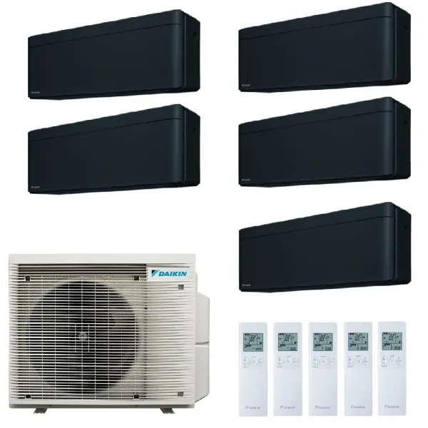 Daikin Penta Split 7+7+7+9+9 5MXM90A9 FTXA20CB FTXA20CB FTXA20CB FTXA25CB FTXA25CB Klimaanlagen Stylish Total Black WiFi FTXA...