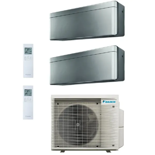 Daikin Duo Split Stylish 9000+18000 Btu 2MXM68A9 FTXA25CS FTXA50CS Klimaanlagen 2.5+5.0 kW WiFi R-32 Stylish Total Silver FTX...