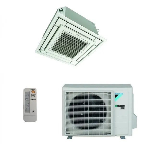 Daikin Mono Split Kassettengerät 9000 Btu FFA25A9 RXM25R9 Klimaanlagen mit Fernbedienung R-32 WiFi Optional A++ A+ FFA25A9+BR...