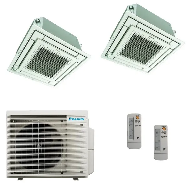 Daikin Duo Split Kassettengerät 9000+9000 Btu 2MXM50A9 FFA25A9 FFA25A9 Klimaanlagen mit Fernbedienungen R-32 WiFi Opz FFA-A9-...