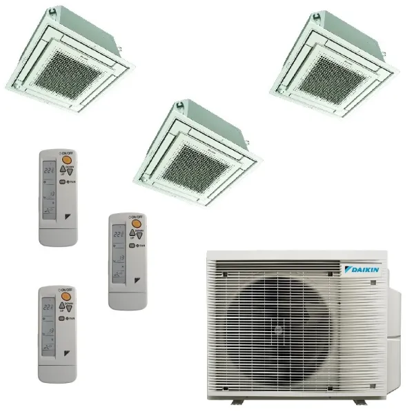 Daikin Trio Split Kassettengerät 9000+9000+12000 3MXM52A9 FFA25A9 FFA25A9 FFA35A9 Klimaanlagen 4 vie mit Fernbedienungen FFA-...