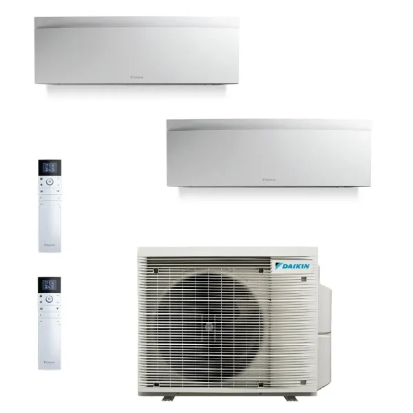 Daikin Duo Split Emura 7000+12000 Btu 2MXM40A9 FTXJ20AW FTXJ35AW Klimaanlagen 2.0+3.5 kW WiFi R-32 Emura 3 Weiß FTXA-AW-7+12-...