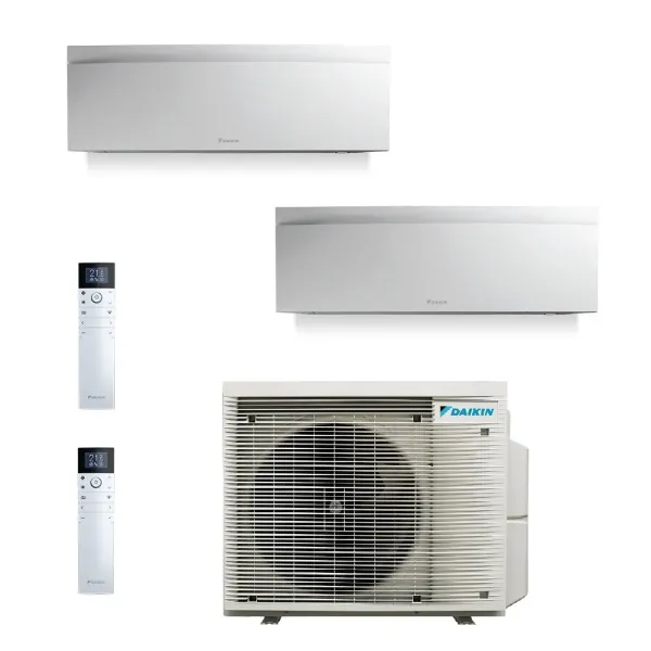 Daikin Duo Split Emura 7000+15000 Btu 2MXM68A9 FTXJ20AW FTXJ42AW Klimaanlagen 2.0+5.0 kW WiFi R-32 Emura 3 Weiß FTXA-AW-7+15-...