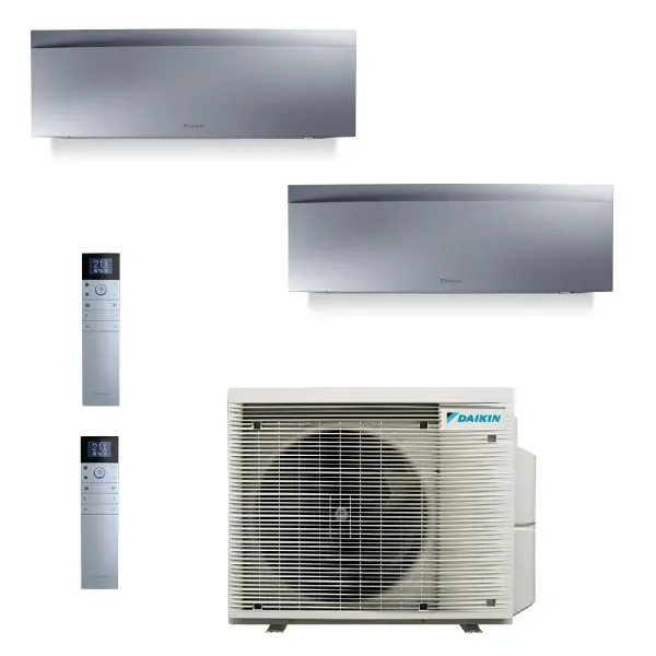 Daikin Duo Split Emura 7000+7000 Btu 2MXM40A9 FTXJ20AS FTXJ20AS Klimaanlagen 2.0+2.0 kW WiFi R-32 Emura 3 Silber FTXA-AS-7+7-...