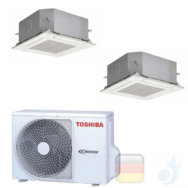 Toshiba Klimaanlagen Duo Split Kassettengerät Slim 60x60 12000+12000 R-32 M13U2MUVG M13U2MUVG 2M18U2AVG A++ A+ 3.5+3.5 kW M13...