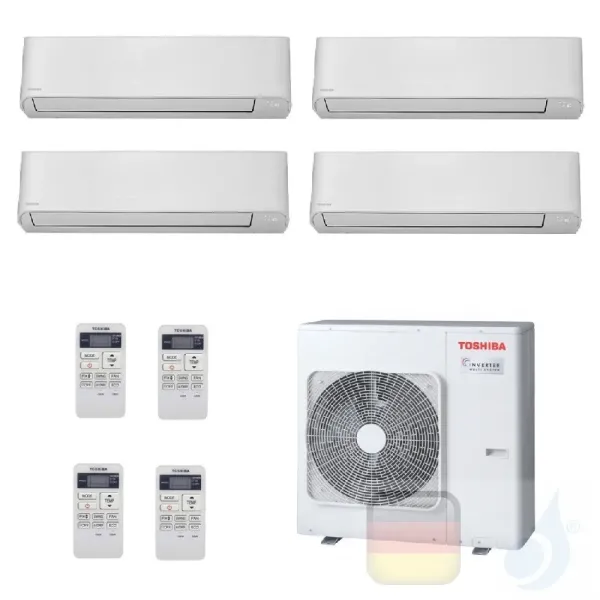 Toshiba Klimaanlagen Quadri Split Wand 5000+5000+5000+5000 Btu + RAS-4M27U2AVG-E R-32 Seiya WiFi Opt. A+ A+ 1.5+1.5+1.5+1.5 k...