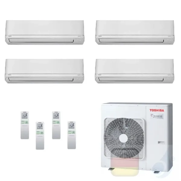 Toshiba Klimaanlagen Quadri Split Wand 9000+9000+9000+15000 Btu + RAS-4M27U2AVG-E R-32 Shorai WiFi Opt A+ A+ 2.5+2.5+2.5+4.2 ...