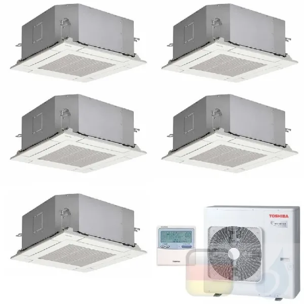 Toshiba Klimaanlagen Penta Split Kassettengerät 60x60 9+9+9+9+9 Btu + RAS-5M34U2AVG-E R-32 A++ A+ 2.5+2.5+2.5+2.5+2.5 kW U2MU...