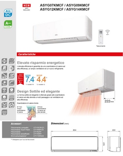 Klimageräte Fujitsu Inneneinheit 7000 Btu ASYG07KMCF